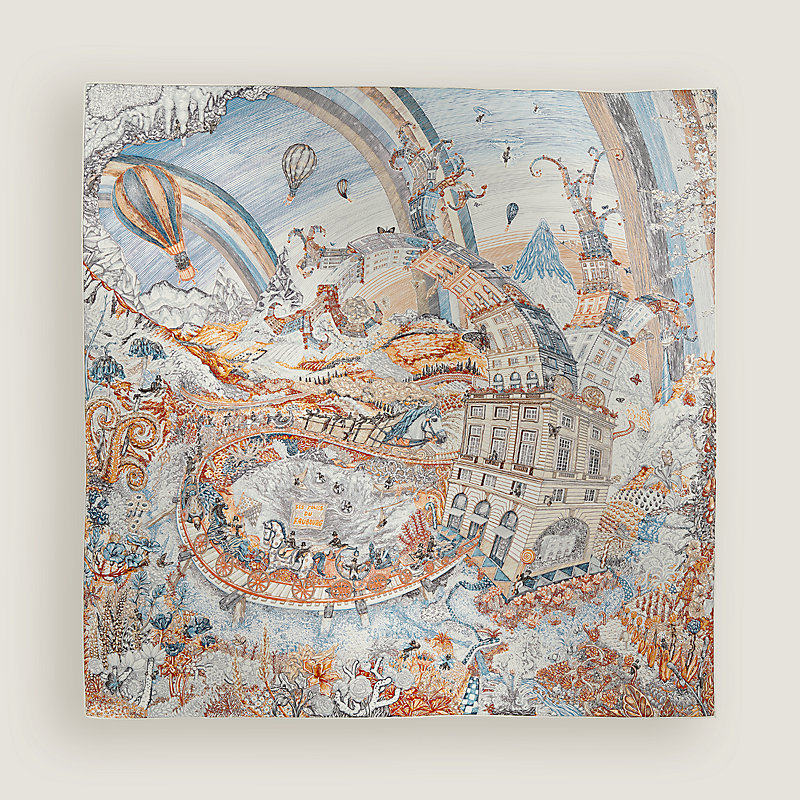 カレ 90 《クレイジー・フォーブル》 - ブルー | Hermès - エルメス